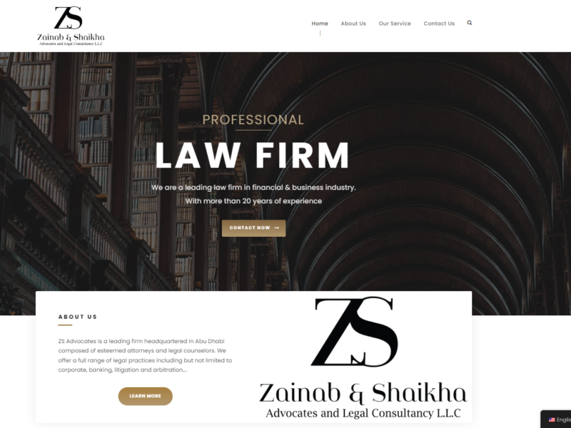 zainab and shaikha advocates and legal consultancy website portolio made by future vision for computer system and network